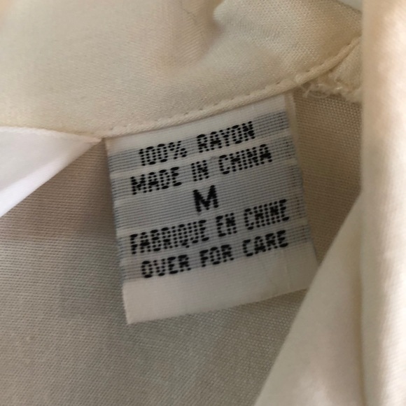 Express cream beige button-down shirt blouse M - Picture 9 of 9
